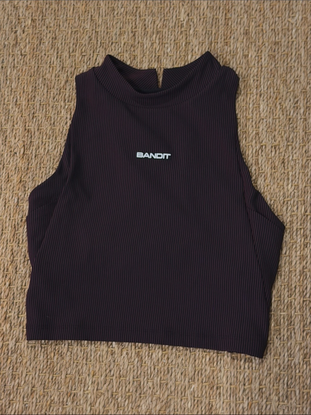 Bandit Running 
Women's Black Ribbed High-Neck Crop Top